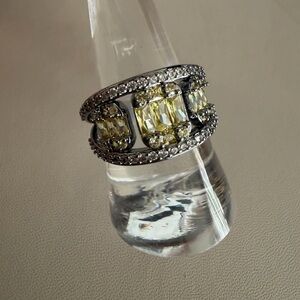 Bomb Party Quiet Clink, Loud Life Ring | Yellow Topaz CZ | Hematite Plating